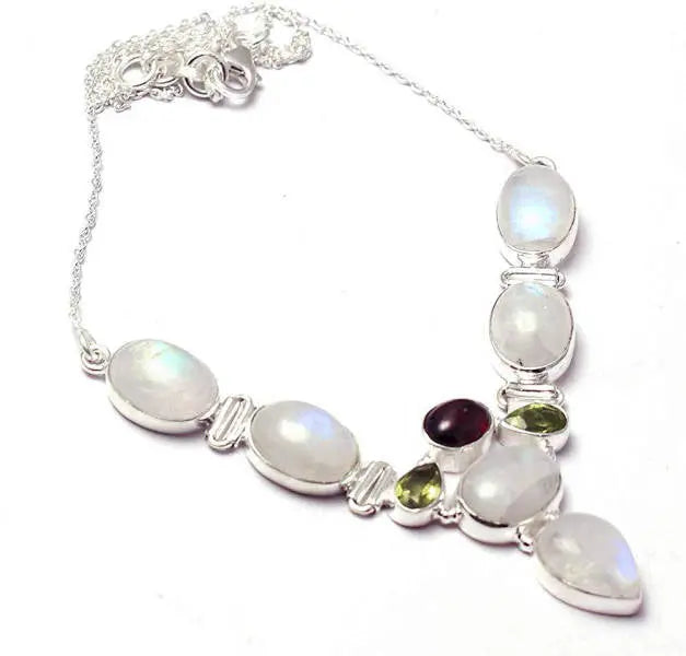 Collier Élégant en Pierre de Lune "Grenat" | Bijoux Chakra