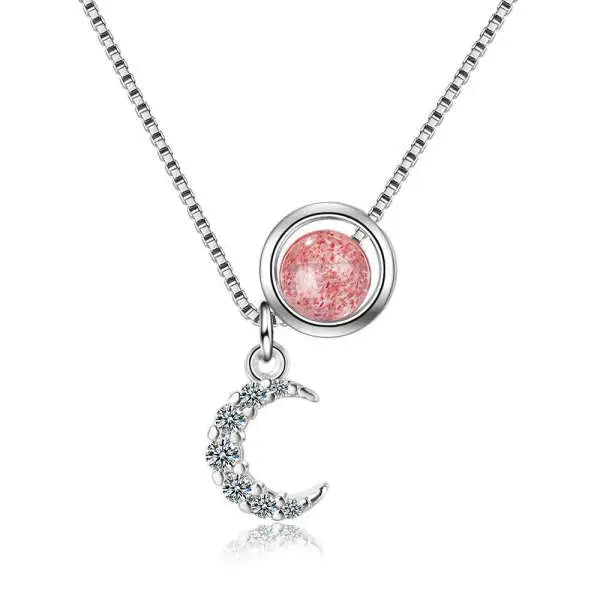 Collier Demi-Lune Éblouissant "Rose" | Bijoux Chakra