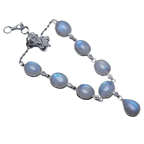 Collier en Argent Raffiné avec Pierre de Lune "Indra" | Bijoux Chakra