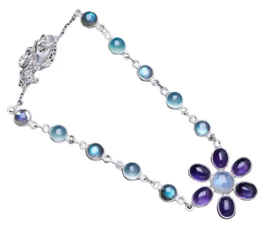 Collier Captivant "Estella" avec Pierre de Lune et Améthyste | Bijoux Chakra