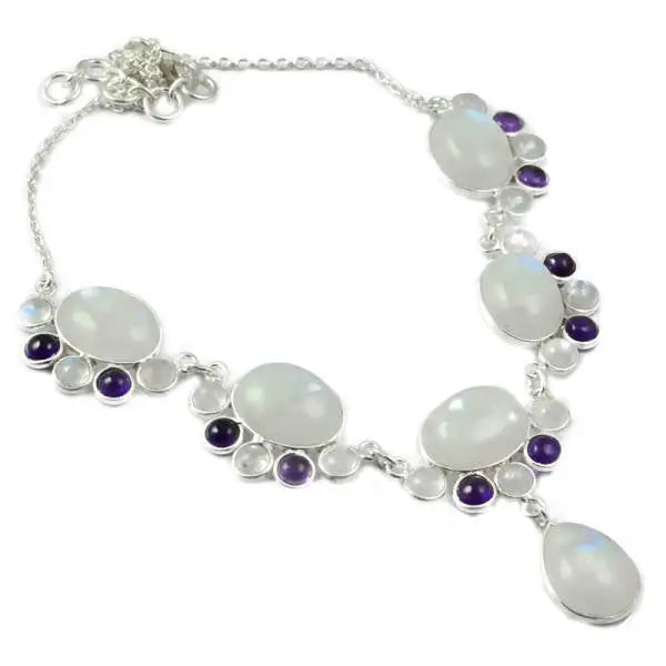 Collier Envoûtant en Pierre de Lune et Améthyste "Iki" | Bijoux Chakra