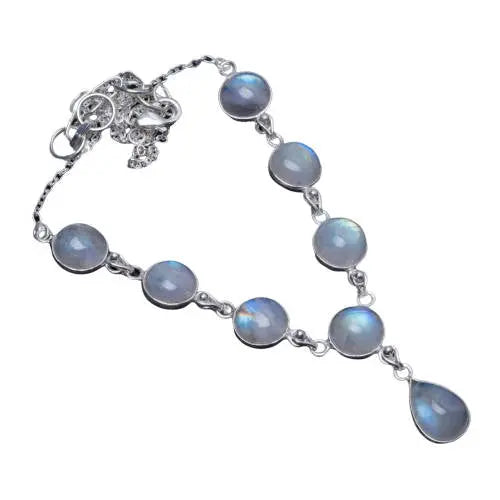 Collier Éclatant en Argent avec Pierre de Lune « Mitra » | Bijoux Chakra