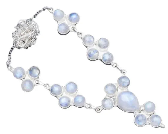 Collier Éclatant en Pierre de Lune "Flocons" Premium | Bijoux Chakra