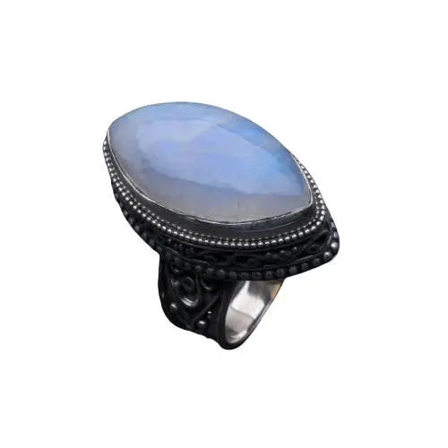 Bague de Joaillerie Éblouissante en Pierre de Lune "Aegir" | Bijoux Chakra