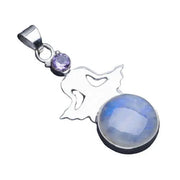 Pendentif en Argent avec Éclatante Pierre de Lune "Élégance de Danseuse" | Bijoux Chakra
