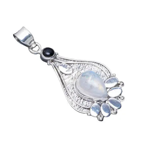 Pendentif en argent "Alose" pour femme avec Pierre de Lune | Bijoux Chakra