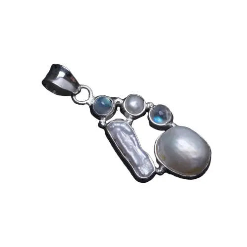 Élégant pendentif ''Céto'' en perle et pierre de lune | Bijoux Chakra
