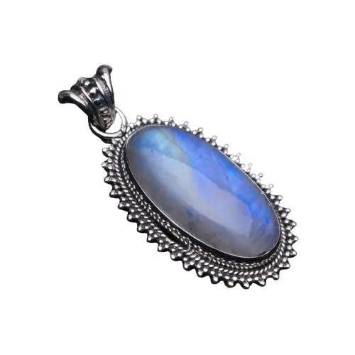 Pendentif Envoûtant en Pierre de Lune Bleue "Bohemia" | Bijoux Chakra
