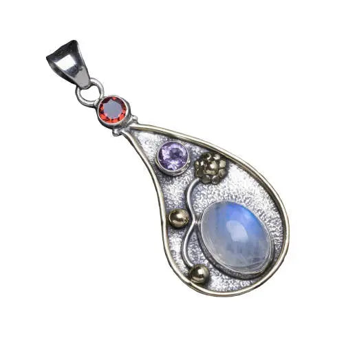 Pendentif Éblouissant en Pierre de Lune "Télès" | Bijoux Chakra