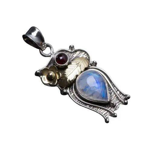 Pendentif Authentique Pierre de Lune "Récif" | Bijoux Chakra