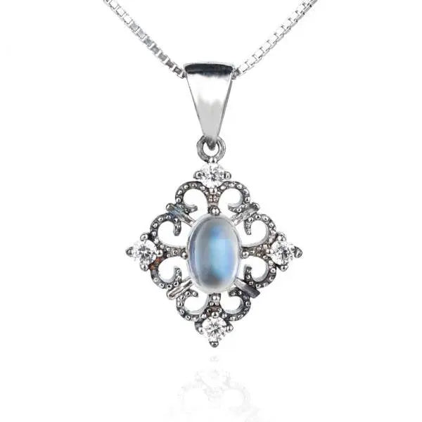 Pendentif "Vitrail de l'Âme" en Envoûtante Pierre de Lune | Bijoux Chakra