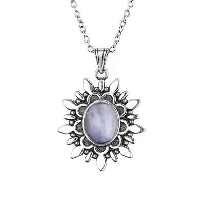 Pendentif Stellaire en Argent avec Pierre de Lune | Bijoux Chakra