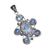 Pendentif "Solena" en Pierre de Lune et d'AzuriteÉclatante | Bijoux Chakra