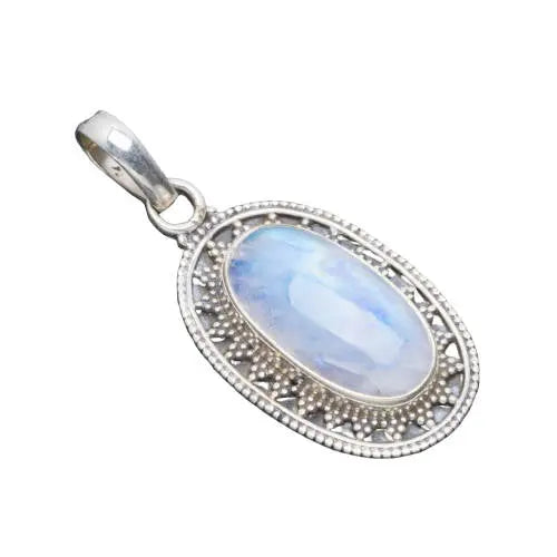 Hestia : Élégant Pendentif Plat en Pierre de Lune | Bijoux Chakra