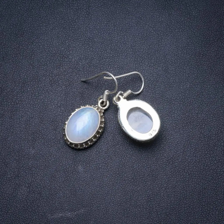 Boucles d'Oreilles Éclatantes en Pierre de Lune et Argent "Océanes" | Bijoux Chakra