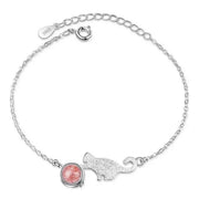 Bracelet "Féline" en Argent avec Pierre de Lune pour un Charme Unique | Bijoux Chakra