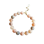 Bracelet Éclatant en Pierre de Lune Rose, Grise et Blanche | Bijoux Chakra