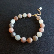 Bracelet Éclatant en Pierre de Lune Rose, Grise et Blanche | Bijoux Chakra
