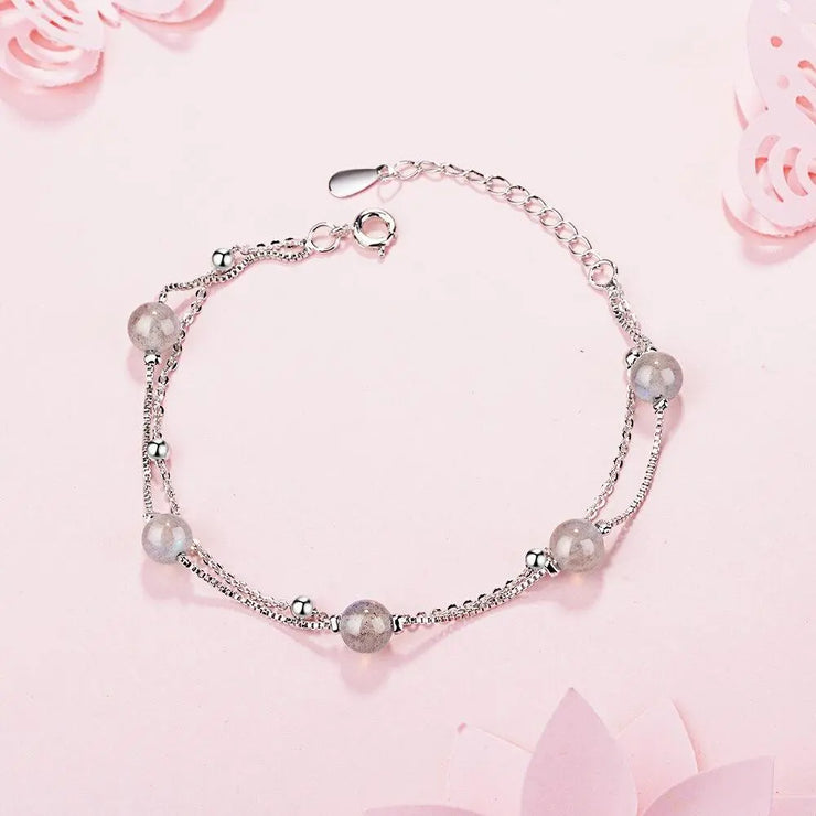 Bracelet Envoûtant en Argent et Pierre de Lune "Frimas" | Bijoux Chakra