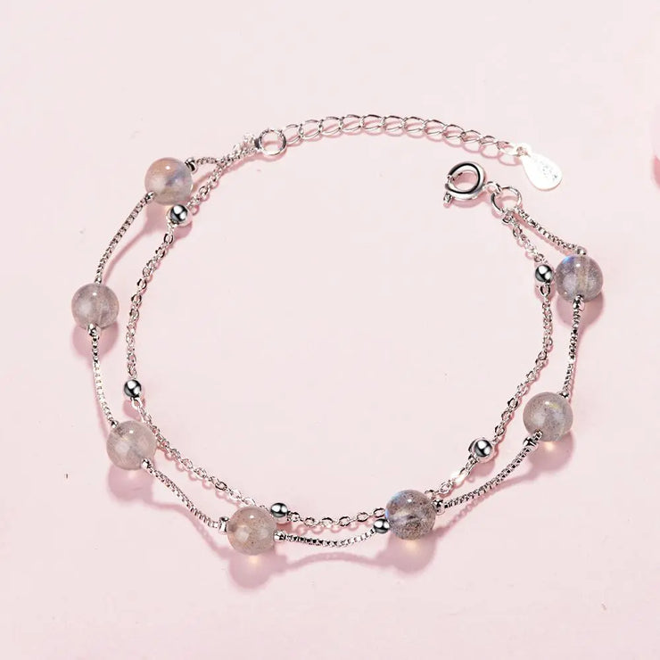 Bracelet Envoûtant en Argent et Pierre de Lune "Frimas" | Bijoux Chakra