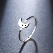 Bague en Acier "Élégance Lunaire" | Bijoux Chakra