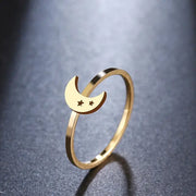 Bague en Acier "Élégance Lunaire" | Bijoux Chakra