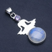 Pendentif en Argent avec Éclatante Pierre de Lune "Élégance de Danseuse" | Bijoux Chakra