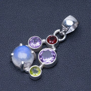 Pendentif Chroma Éblouissant avec Pierre de Lune et Gemmes Multicolores | Bijoux Chakra