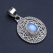 Pendentif Éclatant en Pierre de Lune "Bouclier de Sagesse" | Bijoux Chakra