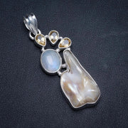 Pendentif Éblouissant en Pierre de Lune, Perle et Citrine "Serena" | Bijoux Chakra