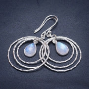 Boucles d'Oreilles en Argent et Pierre de Lune "Cercles Bienfaisants" | Bijoux Chakra