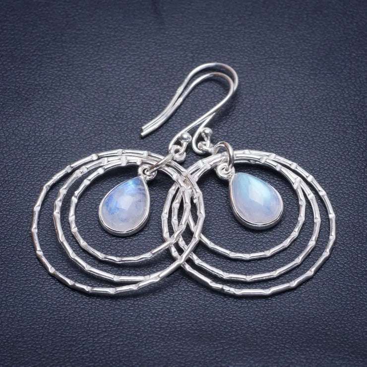 Boucles d'Oreilles en Argent et Pierre de Lune "Cercles Bienfaisants" | Bijoux Chakra