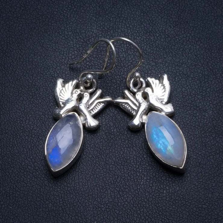 Créoles Élégantes en Pierre de Lune "Plumes" | Bijoux Chakra