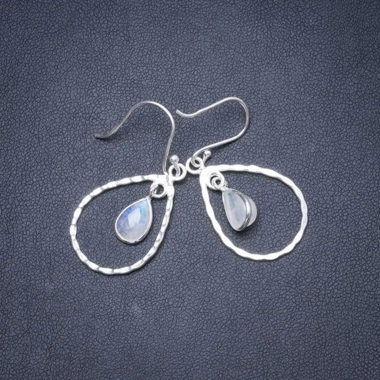Boucles d'Oreilles Raffinées en Argent Ornées de Pierre de Lune | Bijoux Chakra
