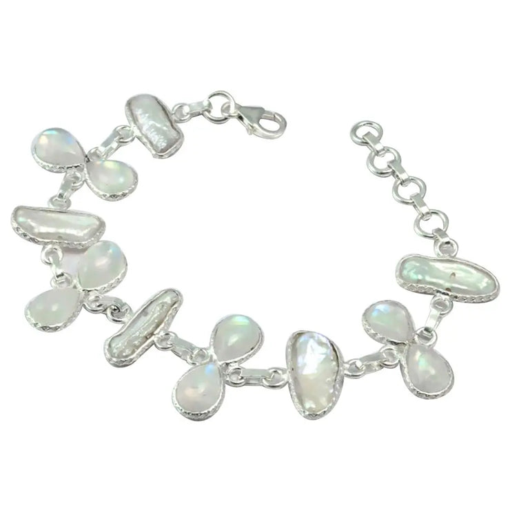 Bracelet Étoilé en Pierre de Lune et Argent "Récif Céleste" | Bijoux Chakra