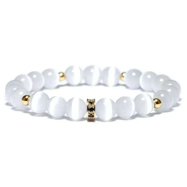 Bracelet « Mani » en Pierres de Lune Sphériques | Bijoux Chakra